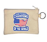 Back to Back - Portamonete con portachiavi Champions of The World USA Beige