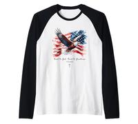 Back to God, Back to Greatness Vintage Watercolor Eagle 1776 Maglia con Maniche Raglan