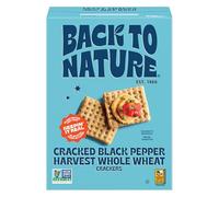 Back to Nature - Cracker integrali al pepe nero incrinato - Non OGM, a base di grano integrale e sale marino - Snack seriamente gustosi - 7 once