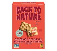 Back to Nature Cracker integrali per la raccolta di rosmarino e olio d'oliva, non OGM, snack a base vegetale, realizzato con grano integrale e sale marino, scatola da 200 ml