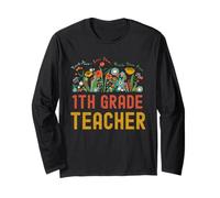 Back to School 1st Grade Teacher Wildflower Maglia a Manica