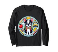 Back To School Boston Terrier Cane Ragazzi Ragazze Proprietario Studente Maglia a Manica