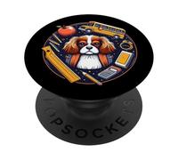 Back To School Cavalier King Charles Spaniel Cane Ragazzi Ragazze PopSockets PopGrip Adesivo