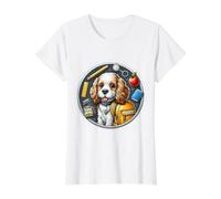 Back To School Clumber Spaniel Cane Ragazzi Ragazze Studenti Bambini Maglietta con Stampa Grafica Economica