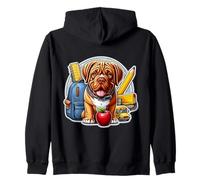 Back To School Dogue de Bordeaux Cane Ragazzi Ragazze Proprietario Bambini Felpa con Cappuccio