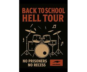 Back to School Hell Tour: Heavy Metal Graph Paper Notebook for Drummers and Students: 120 Pages Grid | Funny Rock & Metal School Supplies for Homework, Notes, Math, Music & Chaos