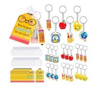 Back To School Keychain Set 24 Pack Pencil Gift Bags For Class Rewards