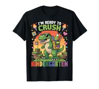 Back To School Kindergarten Boys I'm Ready to Crush Dinosaur Maglietta