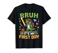 Back To School - Maglietta Divertente con Dinosauro Bruh It's My First Day Maglietta