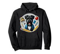 Back To School Nero Russian Terrier Cane Ragazzi Ragazze Studente Felpa con Cappuccio