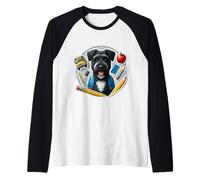 Back To School Nero Russian Terrier Cane Ragazzi Ragazze Studente Maglia con Maniche Raglan
