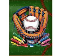 Back to School Notebook: Baseball Glove & School Supplies Composition Book: Perfect for Boys & Girls | 8.5 x 11 in | 100 Pages | Wide Ruled