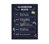 Back to School Poster Class Rules and Expectations for Classroom Decor Middle School High School Teacher Resources(Framed,16x24inch(40x60cm))