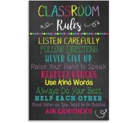 Back to School Poster Classroom Rules Preschool Teacher Decor Educational Wall Art for Kids Classroom Management(Unframed,16x24inch(40x60cm))