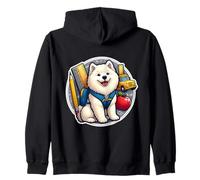 Back To School Samoiedo Cane Ragazzi Ragazze Proprietario Studente Bambini Cucciolo Felpa con Cappuccio