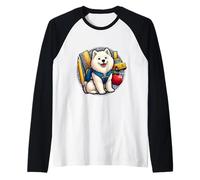 Back To School Samoiedo Cane Ragazzi Ragazze Proprietario Studente Bambini Cucciolo Maglia con Maniche Raglan