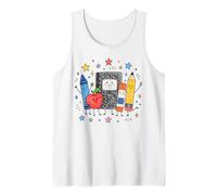 Back To School Supplies Teacher Classroom Pencil Apple Art Canotta