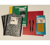 Back to School Supply Bundle for Students-3 Composition Notebooks, 2 Spiral Notebooks, 24 Count Pencils, 2 Pens, 1 Folder & Sharpener-10 Piece set