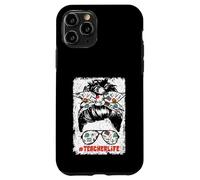 Back To School Teacherlife Women Teacher Messy Bun Life Custodia per iPhone 11 Pro