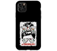 Back To School Teacherlife Women Teacher Messy Bun Life Custodia per iPhone 11 Pro Max