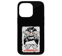 Back To School Teacherlife Women Teacher Messy Bun Life Custodia per iPhone 13 Pro