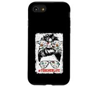 Back To School Teacherlife Women Teacher Messy Bun Life Custodia per iPhone SE (2020) / 7/8