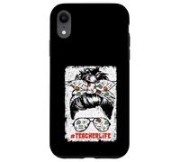 Back To School Teacherlife Women Teacher Messy Bun Life Custodia per iPhone XR