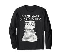 Back to School Wise Owl Learning Student Maglia a Manica