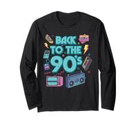 Back to The 90s Boombox Vintage Throwback Uomini Donne Bambini Maglia a Manica
