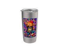 Back to the 90s Teddy Bear Retro Nostalgia Bicchiere termico in acciaio inox doppia parete