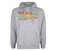 Back To The Future Felpa con Cappuccio, Grigio, M Uomo