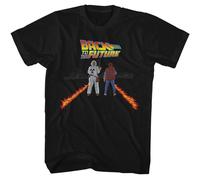 Back To The Future - Fuoco Striature - Nero Anteriore Stampa Manica Corta Adulto