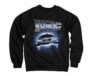 Back To The Future Licenza Ufficiale Flying Delorean Felpa (Nero)