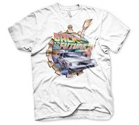 Back To The Future Maglietta da Uomo con Licenza Ufficiale Part II Vintage (Bianco), Bianco, L