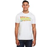 Back To The Future Men's Logo Regular Fit Crew Neck Short Sleeve T - Shirt, White (White White), Large