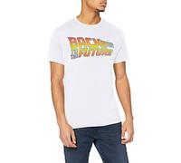 Back To The Future Men's Logo Regular Fit Crew Neck Short Sleeve T - Shirt, White (White White), Medium