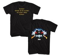 Back To The Future - Roads - American Classici - Solido Nero Adulto Manica Corta