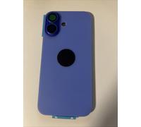 Back vetro Scocca Posteriore Per iPhone 16 plus Compatibile Magneti Azzurro Blu