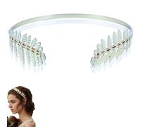 Back-Worn Leaf Metal Headband,Adjustable Gold Leaf Goddess Crown Headpiece of wear, Ideas for Bridal, Proms, & Cosplay (cyan)