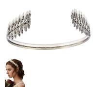 Back-Worn Leaf Metal Headband,Adjustable Gold Leaf Goddess Crown Headpiece of wear, Ideas for Bridal, Proms, & Cosplay (Silver)