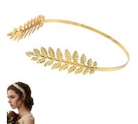 Back-Worn Leaf Metal Headband,Adjustable Gold Leaf Goddess Crown Headpiece of wear, Ideas for Bridal, Proms, & Cosplay (Gold)