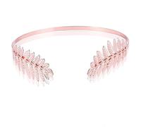 Back-Worn Leaf Metal Headband, Fashion Gold Leaf Bridal Wedding Headpieces,Metal Headbands for Women (Rose Gold)