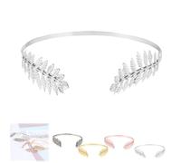 Back-Worn Leaf Metal Headband,Gold Leaf Bridal Wedding Headpiece,Fashion Back-Worn Goddess Headpieces,Perfect for Weddings, Proms, Festivals, Bridal Showers & Cosplay (Silver #1)