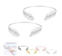 Back-Worn Leaf Metal Headband,Gold Leaf Bridal Wedding Headpiece,Fashion Back-Worn Goddess Headpieces,Perfect for Weddings, Proms, Festivals, Bridal Showers & Cosplay (Silver #2)