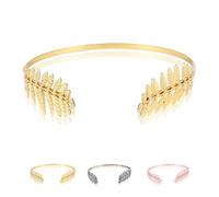 Back-Worn Leaf Metal Headband, Gold Leaf Bridal Wedding Headpieces Goddess Headpiece for Back of Head, Goddess Crown Hair Wrap for Womens Wedding Proms Parties (Gold)
