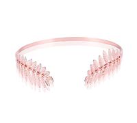 Back-Worn Leaf Metal Headband, Gold Leaf Bridal Wedding Headpieces Goddess Headpiece for Back of Head, Fashion Gold Leaf Back-Worn Goddess Headpieces, for Womens Wedding Proms (PINK)