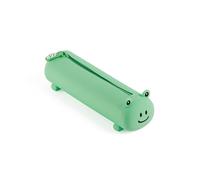 Back2Fun - Astuccio piatto in silicone morbido, Unico scomparto con chiusura a zip, Design animale in rilievo squalo