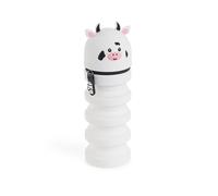 Back2Fun - Portatutto 2 in 1 estensibile, astuccio scolastico a scomparto, portapenne retrattile in silicone morbido con chiusura lampo, materiale scolastico divertente per il ritorno a scuola, bianco
