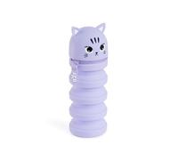 Back2Fun - Astuccio scuola 2 in 1 estensibile in silicone morbido, Portapenne retrattile con chiusura a zip, Design kawaii gattina