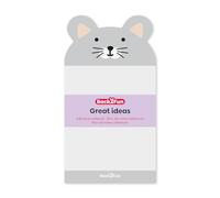 Back2Fun - Blocchetto di note adesive, Dimensioni 90 x 165 mm, Carta 90 g/m², Materiale scolastico, Blocchetto adesivo, 60 fogli, Cartoleria carina, Design Topo